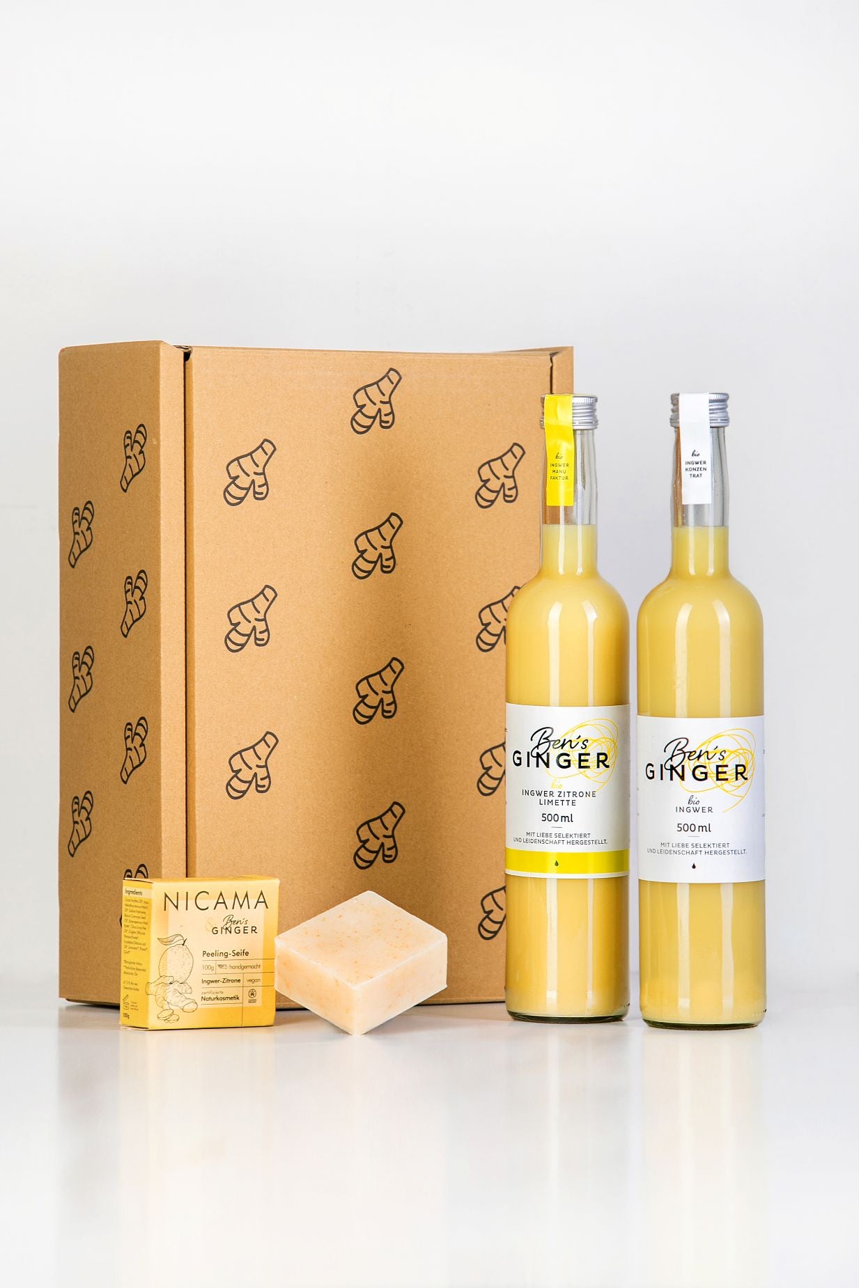 Ben's Ginger Geschenkset 2x0,5L & 1x Peeling-Seife