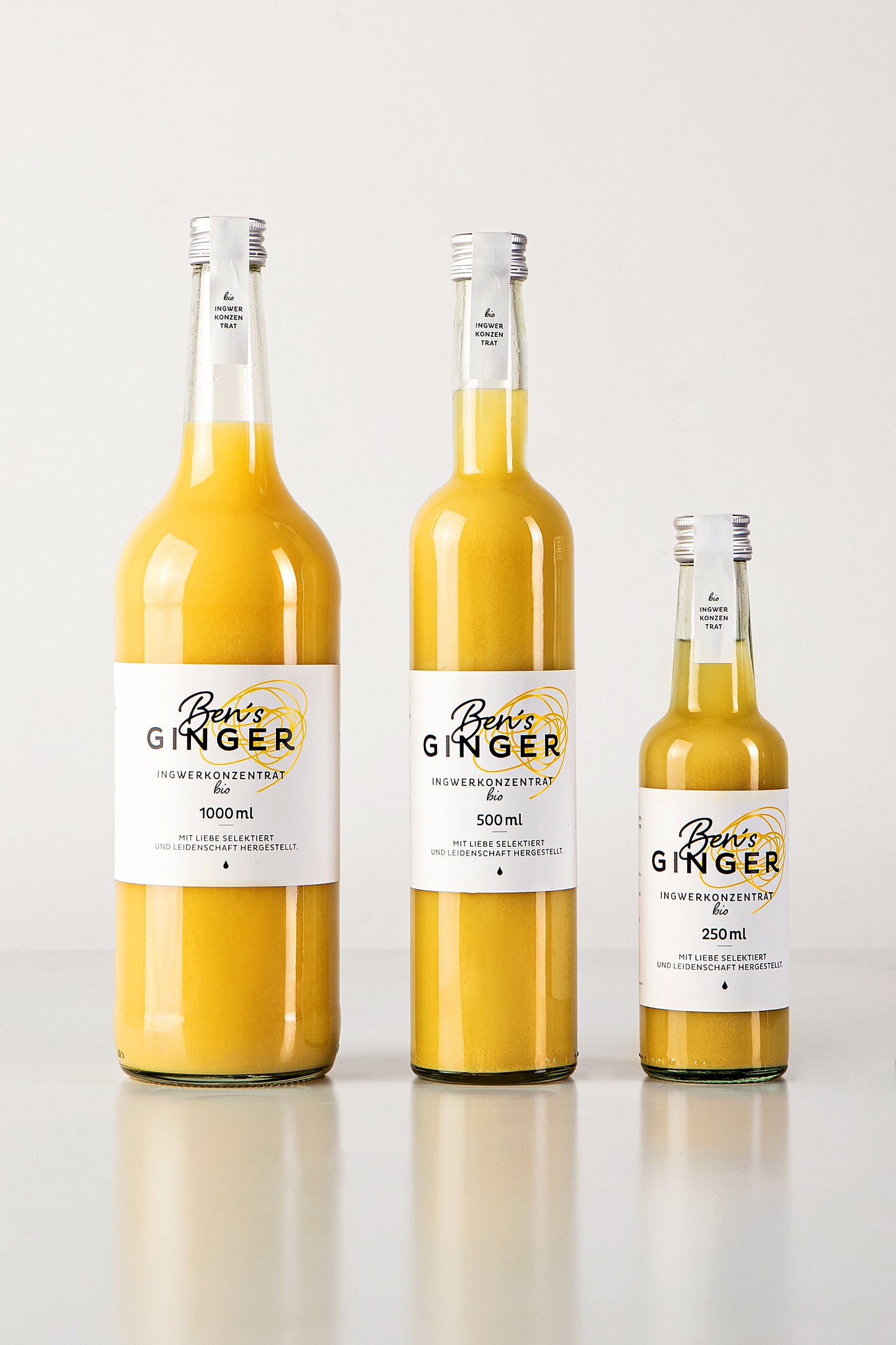 Ben's Ginger Bio Ingwerkonzentrat "The Collection" - 1x 0,25L, 1x 0,5L & 1x 1,0L