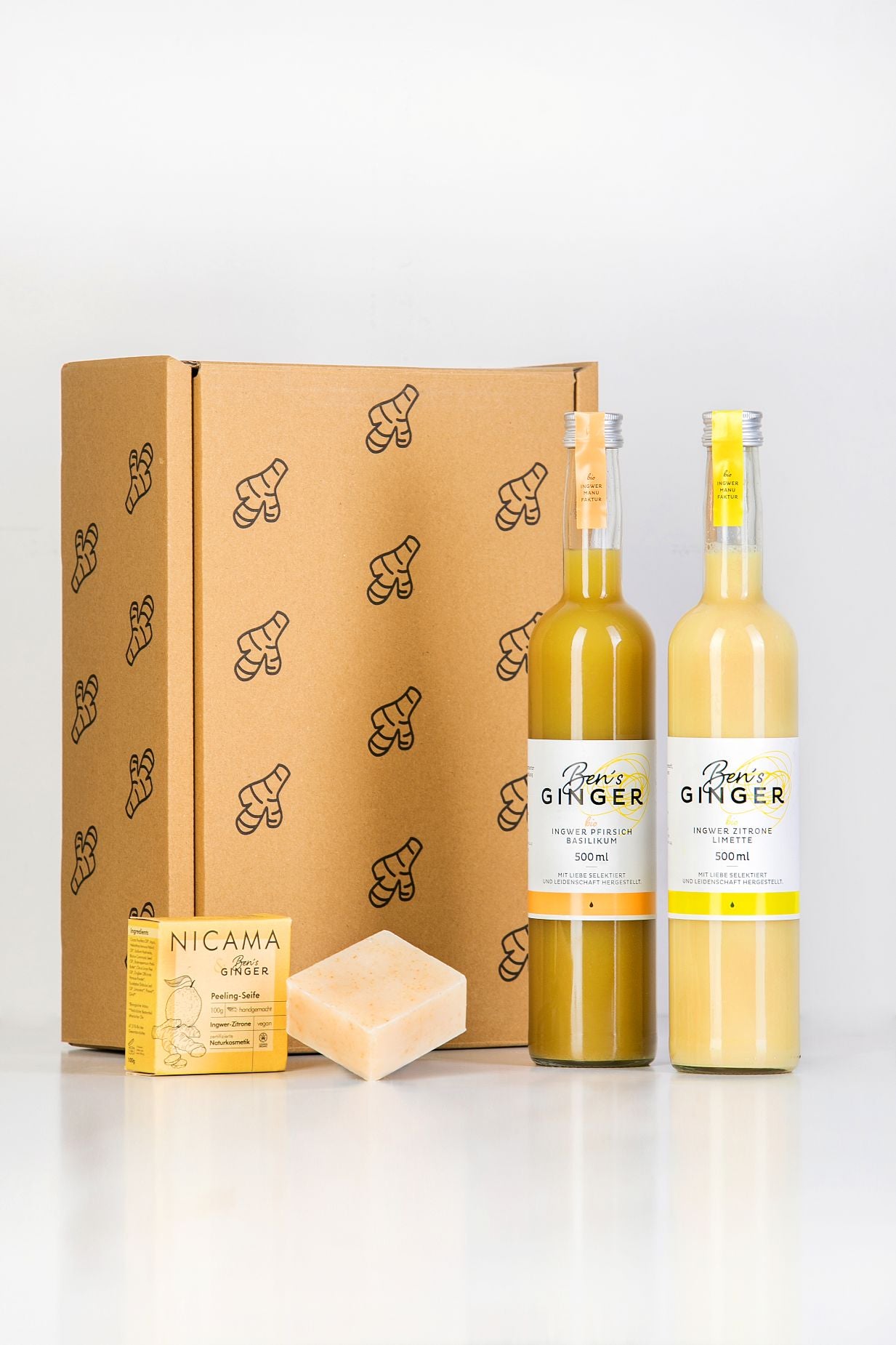 Ben's Ginger Geschenkset 2x0,5L & 1x Peeling-Seife