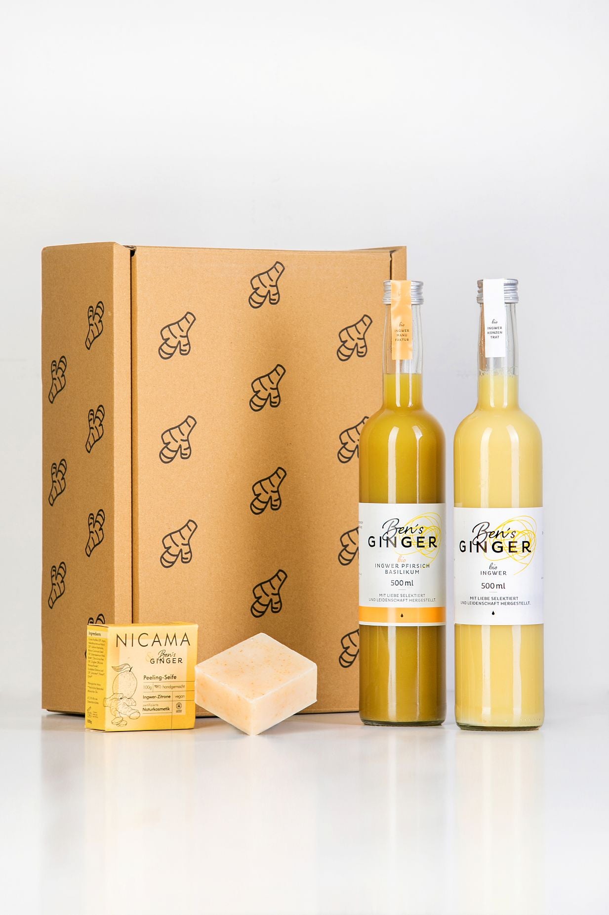 Ben's Ginger Geschenkset 2x0,5L & 1x Peeling-Seife