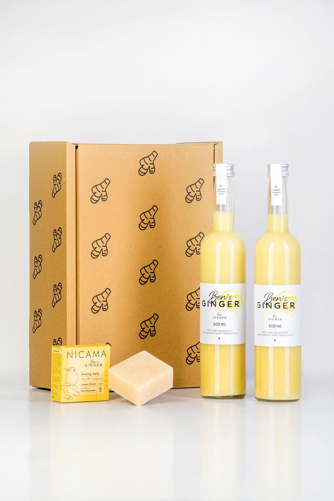 Ben's Ginger Geschenkset 2x0,5L & 1x Peeling-Seife