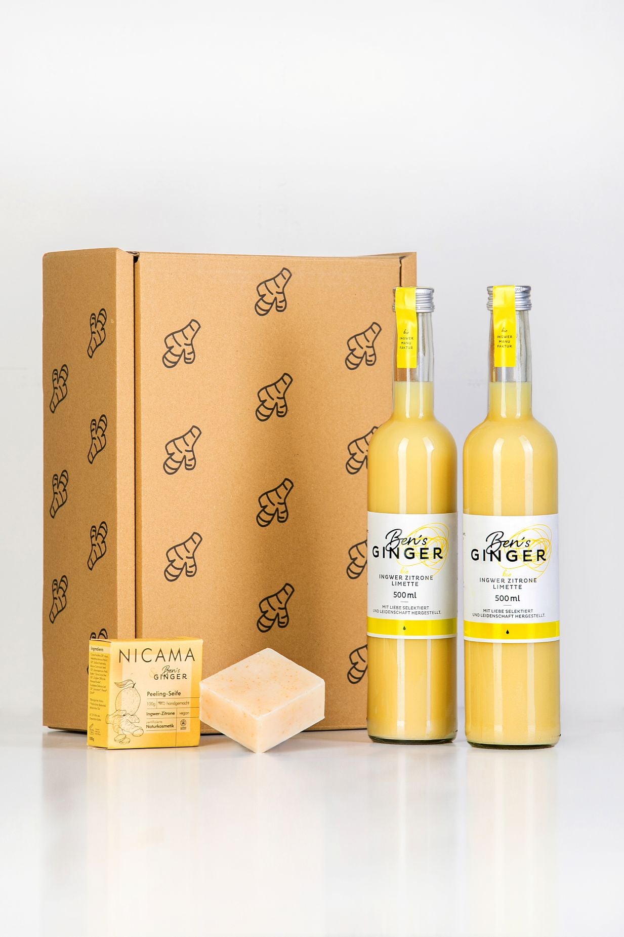 Ben's Ginger Geschenkset 2x0,5L & 1x Peeling-Seife