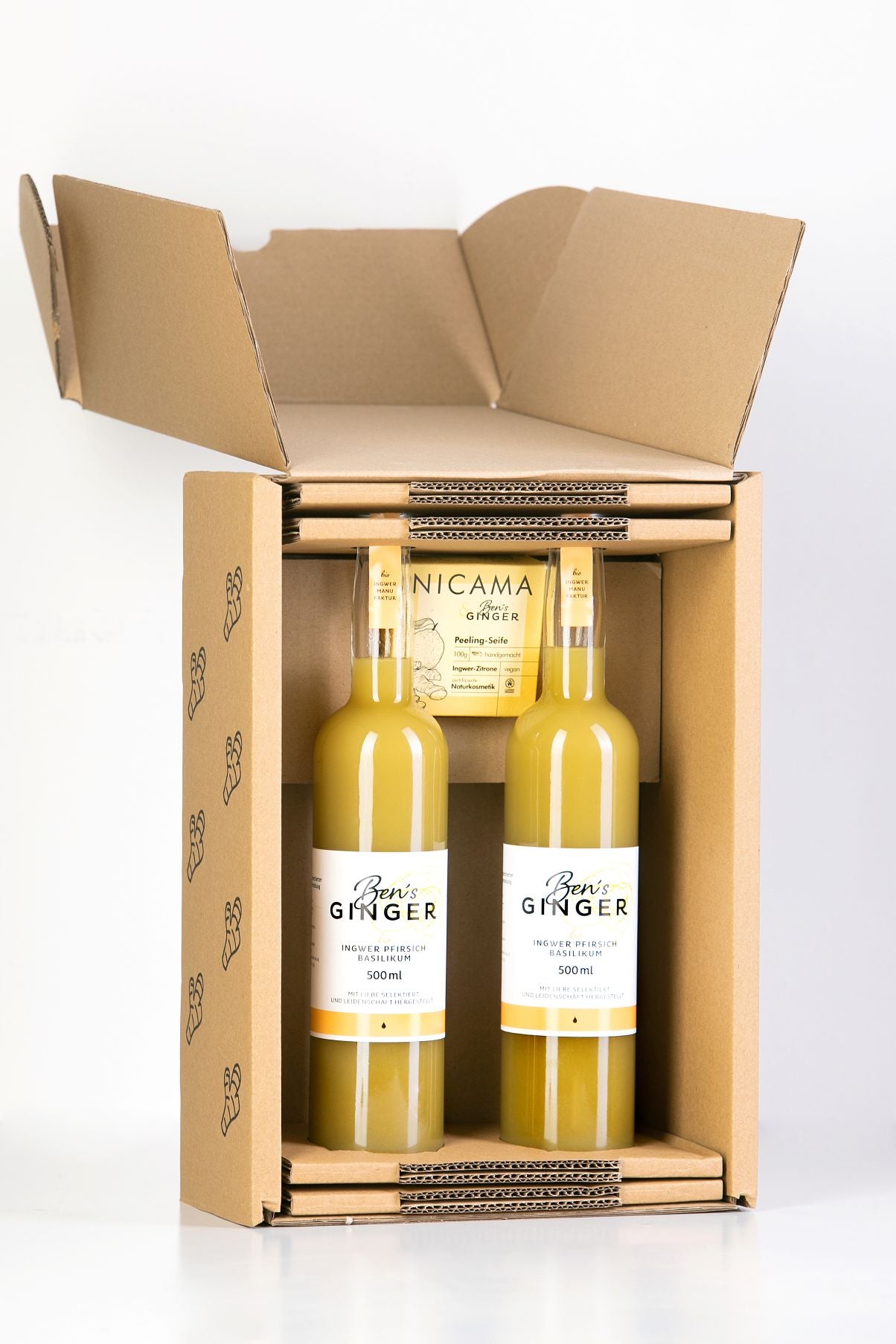 Ben's Ginger Geschenkset 2x0,5L & 1x Peeling-Seife